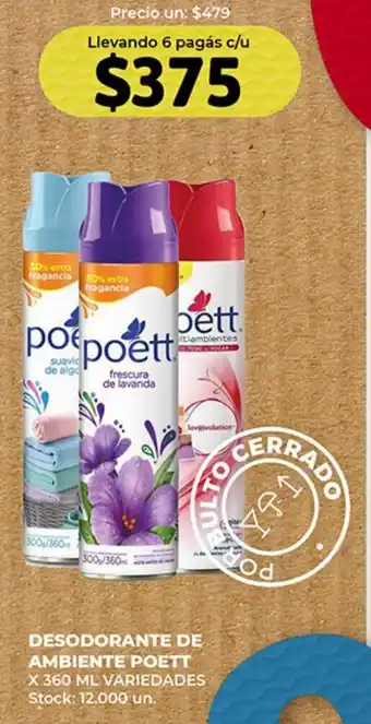 Supermercados Tadicor DESODORANTE DE AMBIENTE POETT X 360 ML VARIEDADES oferta
