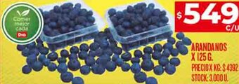 Supermercados DIA ARANDANOS X 125 G. oferta