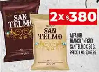Supermercados DIA Alfajores BLANCO/NEGRO SAN TELMOX 60 G. oferta