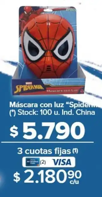 Carrefour Máscara con luz "Spider... (*) Stock: 100 u. Ind. China oferta