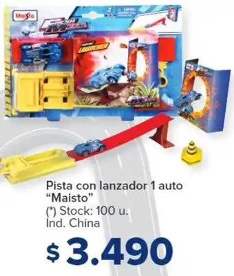 Carrefour Pista con lanzador 1 auto "Maisto" oferta