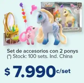 Carrefour Set de accesorios con 2 ponys (*) Stock: 100 sets. Ind. China oferta