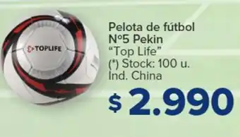 Carrefour Pelota de fútbol N°5 Pekin "Top Life" (*) Stock: 100 u. Ind. China oferta