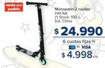 Carrefour Monopatín 2 ruedas con luz (*) Stock: 100 u. Ind. China oferta