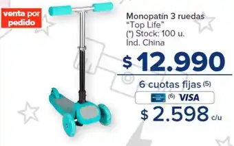 Carrefour Monopatín 3 ruedas "Top Life" (*) Stock: 100 u. Ind. China oferta
