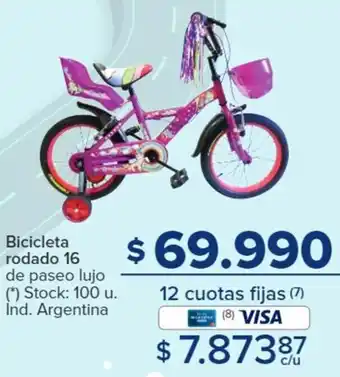 Carrefour Bicicleta rodado 16 de paseo lujo (*) Stock: 100 u. oferta