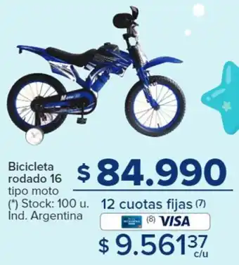 Carrefour Bicicleta rodado 16 tipo moto oferta