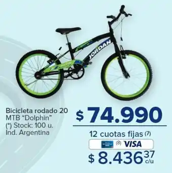 Carrefour Bicicleta rodado 20 MTB "Dolphin" (*) Stock: 100 u. Ind. Argentina oferta