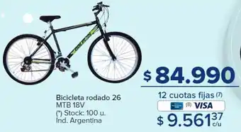 Carrefour Bicicleta rodado 26 MTB 18V oferta