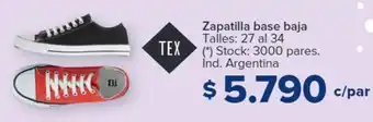Carrefour Zapatilla base baja Talles: 27 al 34 TEX) Stock: 3000 pares. Ind. Argentina oferta