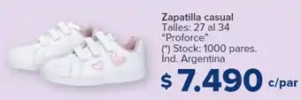 Carrefour Zapatilla casual Talles: 27 al 34 "Proforce" (*) Stock: 1000 pares. Ind. Argentina oferta