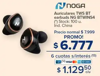 Carrefour Auriculares TWS BT earbuds NG BTWINS4 (*) Stock: 100 u. Ind. China oferta