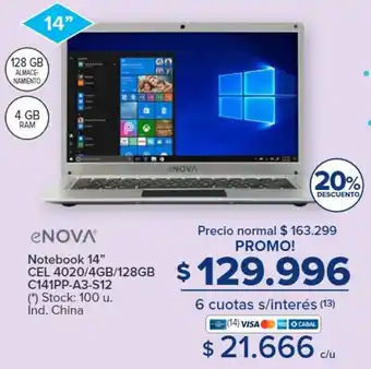 Carrefour Notebook 14" CEL 4020/4GB/12GB oferta