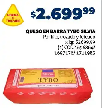 Makro QUESO EN BARRA TYBO SILVIA oferta