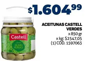 Makro ACEITUNAS CASTELL VERDES x 850 gr oferta