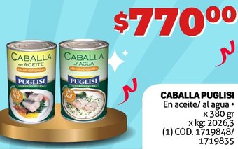 Makro CABALLA PUGLISI En aceite/ al agua x 380 gr oferta