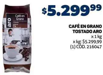 Makro CAFÉ EN GRANO TOSTADO ARO x 1 kg oferta