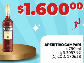 Makro APERITIVO CAMPARI x 750 ml oferta