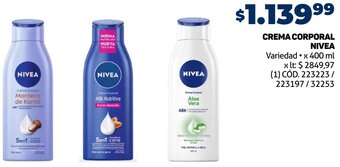 Makro CREMA CORPORAL NIVEA Variedad x 400ml oferta