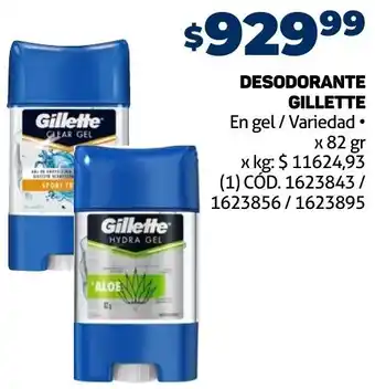 Makro DESODORANTE GILLETTE En gel / Variedad x 82 gr oferta