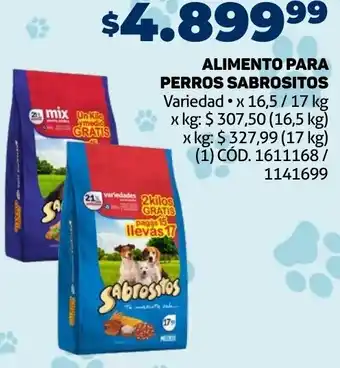 Makro ALIMENTO PARA PERROS SABROSITOS Variedad x 16,5 / 17 kg oferta