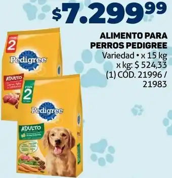 Makro ALIMENTO PARA PERROS PEDIGREE Variedad x 15 kg oferta