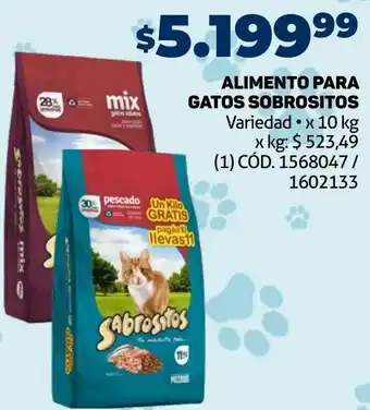 Makro ALIMENTO PARA GATOS SOBROSITOS Variedad x 10 kg oferta