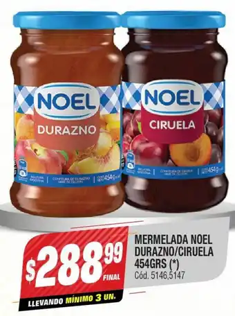 Supermercados Yaguar MERMELADA NOEL DURAZNO/CIRUELA 454grs oferta