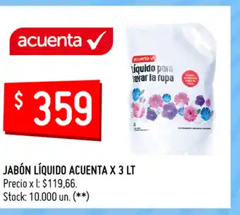 Walmart Jabón Líiquido Acuenta x 3 Lt oferta