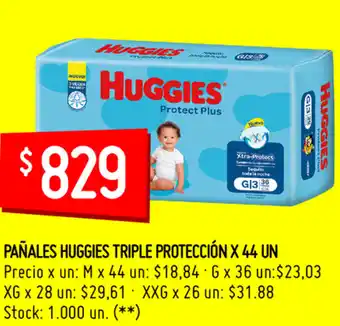 Walmart Huggies Páñales Triple Proteccíon x 44 un oferta