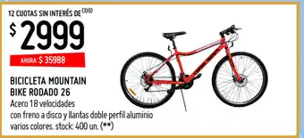 Walmart Bicicleta Mountain Bike Rodado 26 oferta