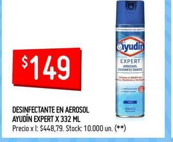 Walmart Desinfectante En Aerosol Ayudín Expert x 332 ml oferta