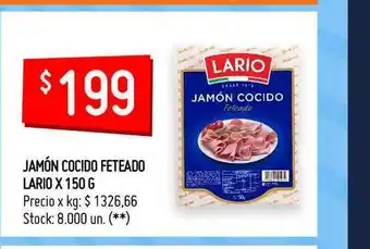 Walmart Jamón Cocido Feteado Lario x 150 g oferta