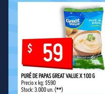 Walmart Puré De Papas Great Value x 100 g oferta