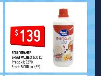 Walmart Edulcorante Great Value x 500 cc oferta