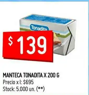 Walmart Manteca Tonadita x 200 g oferta