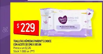 Walmart Toallitas Húmedas Parent's Choice Con Aceite De Emu oferta