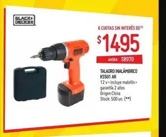 Changomas Taladro Inalámbrico Ks501 Ar Black+decker oferta