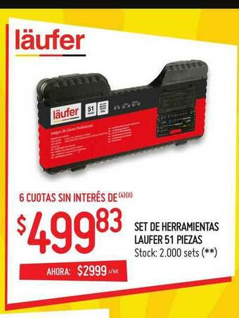 Changomas Set De Herramientas Laufer 51 Piezas oferta