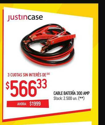 Changomas Cable Batería 300 Amp Justincase oferta