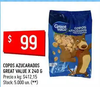 Changomas Copas Azucrados Great Value x 240 g oferta