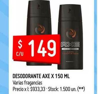 Changomas Desodorante Axe x 150ml oferta
