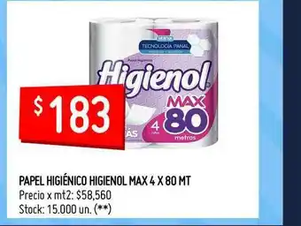 Changomas Papell Higiéncio Higienol Max 4 x 80mt oferta