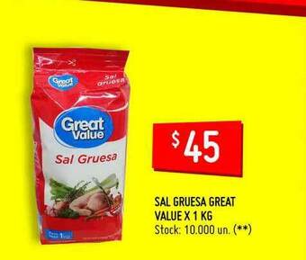 Changomas Sal Gruesa Great Value x 1 kg oferta