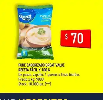 Changomas Pure Saborizado Great Value Receta Fácil x 100 g oferta