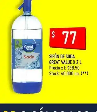 Changomas Sifón De Soda Great Value x 2L oferta
