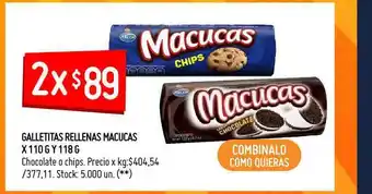 Changomas Galletitas Rellenas Macucas x 118g oferta