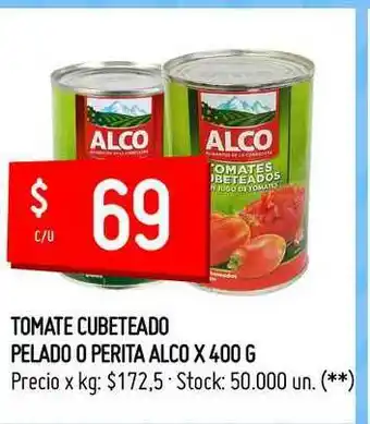 Changomas Tomate Cubeteado Pelado O Perita Alco x 400g oferta