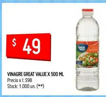 Changomas Vinagre Great Value x 500 ml oferta
