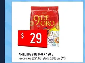 Changomas Anillitos 9 De Oro x 120 g oferta